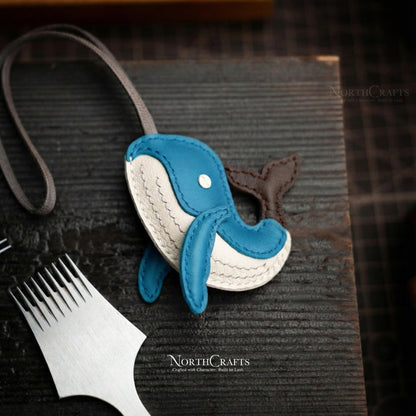 Leather Whale Bag Charm Handcrafted | NorthCrafts