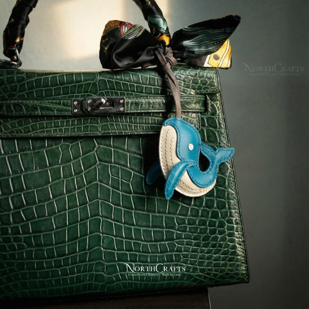 Leather Whale Bag Charm for Women – Personalized Handmade – NorthCrafts | NorthCrafts