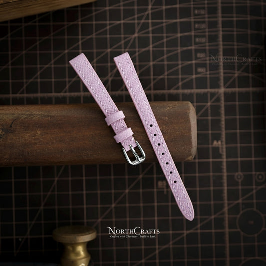 Light Pink Leather Watch Strap for Women (8mm–14mm) – Personalized Handmade – NorthCrafts | NorthCrafts