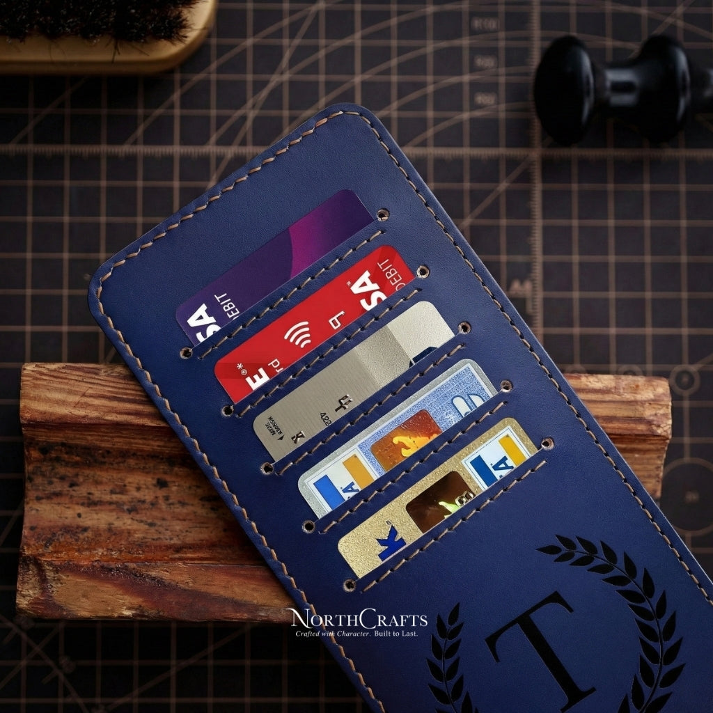 Long Minimal Envelope Leather Wallet for Women – Personalized Handmade – NorthCrafts | NorthCrafts