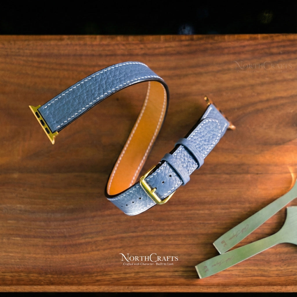 Mallow Leather iWatch Band (38mm–49mm) for Apple Watch Series SE2, 11, 10, 9, 8 & 7 – Personalized Handmade – NorthCrafts | NorthCrafts