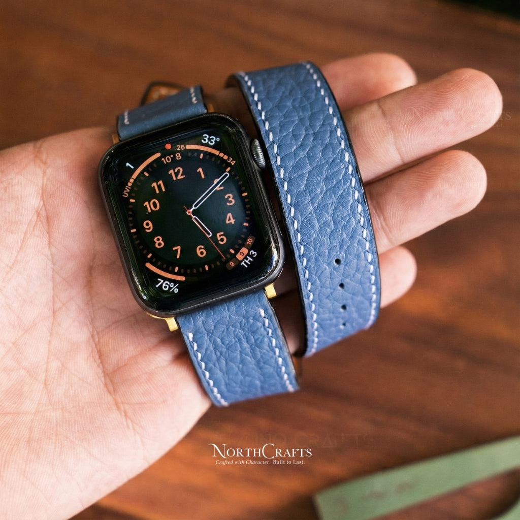 Mallow Leather iWatch Band (38mm–49mm) for Apple Watch Series SE2, 11, 10, 9, 8 & 7 – Personalized Handmade – NorthCrafts | NorthCrafts