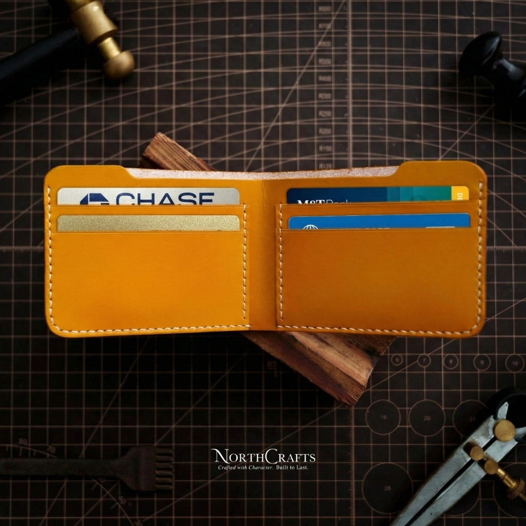 Minimal Leather Front Pocket Wallet for Men – Personalized Handmade – NorthCrafts | NorthCrafts