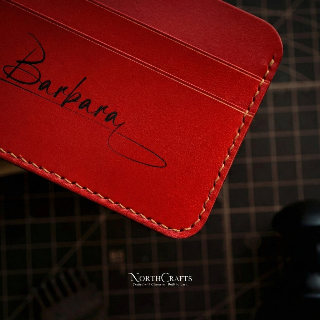 Minimal Leather Front Pocket Wallet for Men – Personalized Handmade – NorthCrafts | NorthCrafts