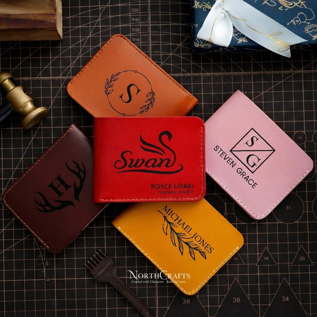 Minimal Leather Front Pocket Wallet for Men – Personalized Handmade – NorthCrafts | NorthCrafts