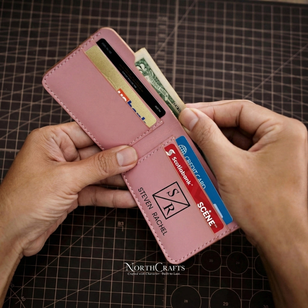 Minimal Leather Front Pocket Wallet for Men – Personalized Handmade – NorthCrafts | NorthCrafts