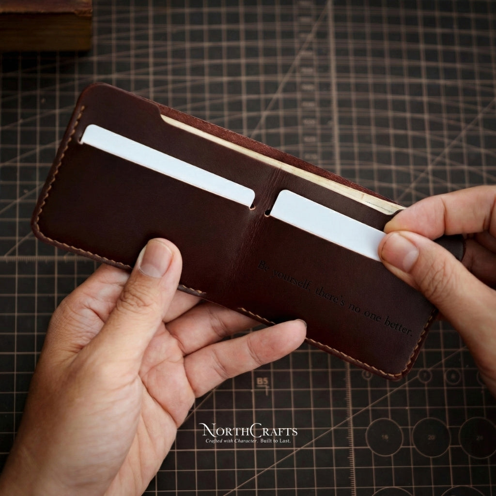 Minimal Leather Front Pocket Wallet for Women – Personalized Handmade – NorthCrafts | NorthCrafts