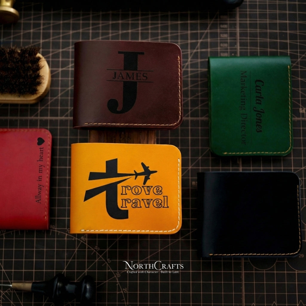 Minimal Leather Front Pocket Wallet for Women – Personalized Handmade – NorthCrafts | NorthCrafts