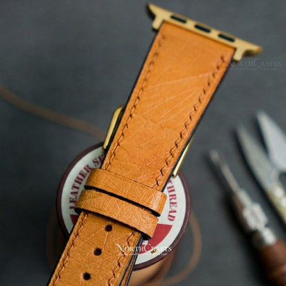 Ostrich Leather iWatch Band (38mm–49mm) – Personalized Handmade – NorthCrafts | NorthCrafts
