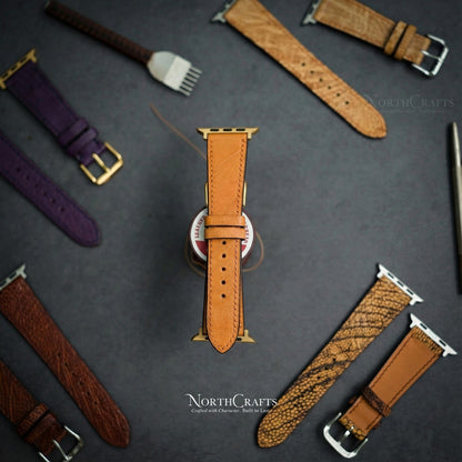 Ostrich Leather iWatch Band (38mm–49mm) – Personalized Handmade – NorthCrafts | NorthCrafts