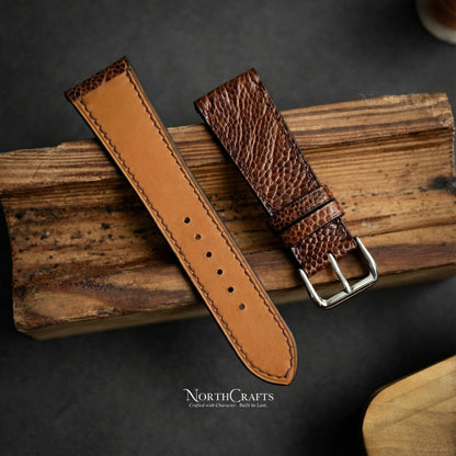 Ostrich Leather Watch Strap for Men (18mm–24mm) – Personalized Handmade – NorthCrafts | NorthCrafts