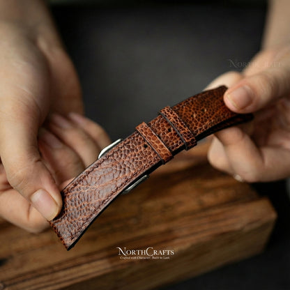 Ostrich Leather Watch Strap for Men (18mm–24mm) – Personalized Handmade – NorthCrafts | NorthCrafts