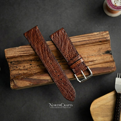 Ostrich Leather Watch Strap for Men (18mm–24mm) – Personalized Handmade – NorthCrafts | NorthCrafts