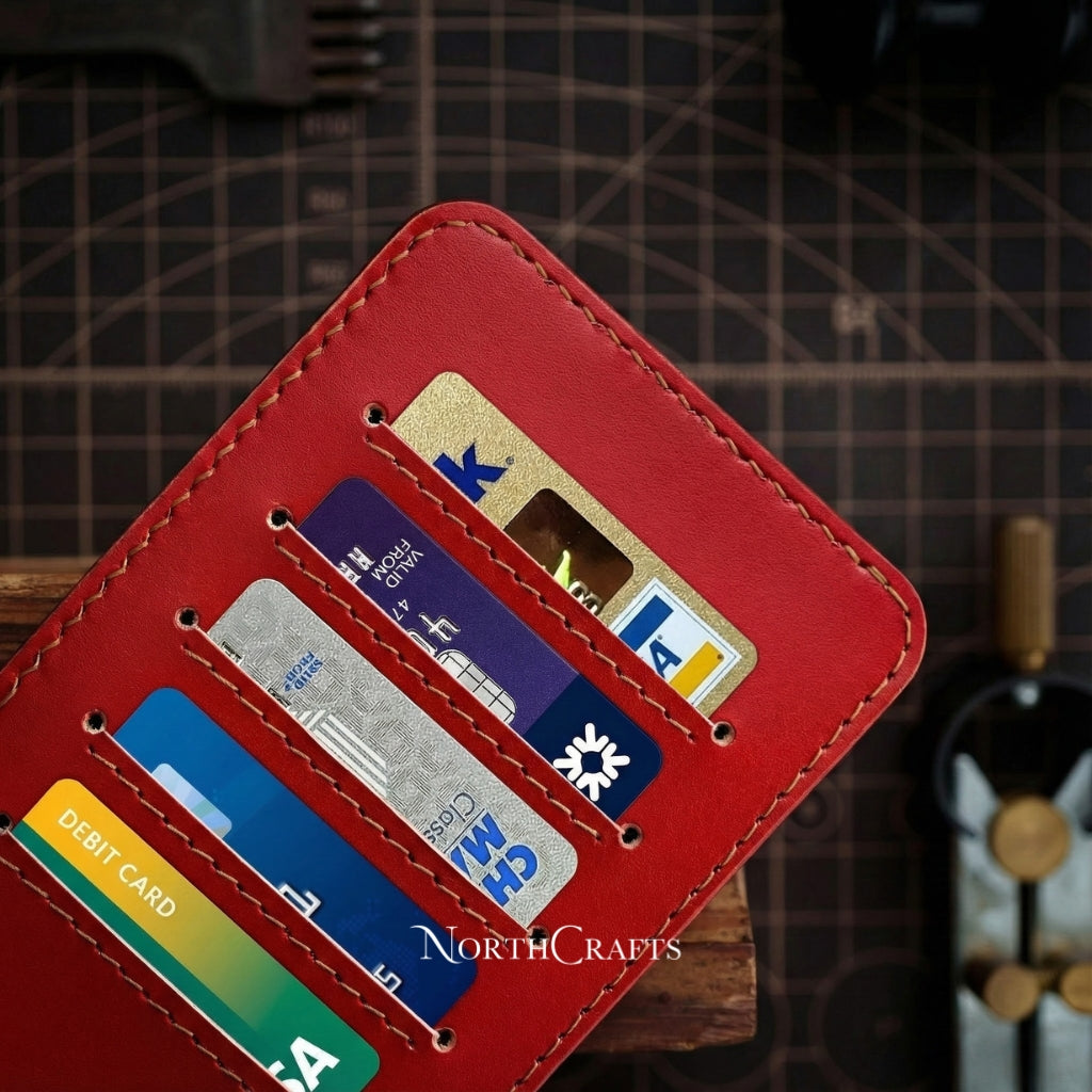 Personalized Handcrafted Birth Flower Minimal Leather Card Holder Wallet – NorthCrafts