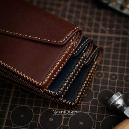 Blue Full-Grain Leather Phone Holster with Belt Loop for Samsung Galaxy Z, S, A & M Series – Personalized Handmade – NorthCrafts | NorthCrafts