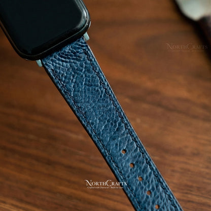 Personalized Handcrafted Ostrich Leather iWatch Band (38mm–49mm) for Apple Watch Series SE2, 11, 10, 9, 8 & 7 – NorthCrafts