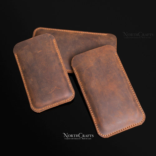 Leather Phone Sleeve for Samsung Galaxy Z Fold Series, Z Flip Series & S22 Ultra – Personalized Handmade – NorthCrafts | NorthCrafts