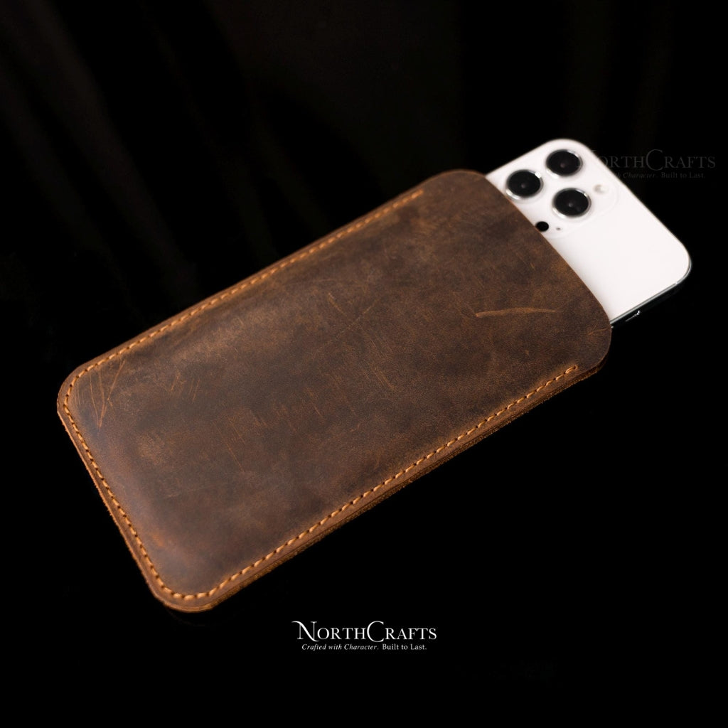Leather Phone Sleeve for Samsung Galaxy Z Fold Series, Z Flip Series & S22 Ultra – Personalized Handmade – NorthCrafts | NorthCrafts