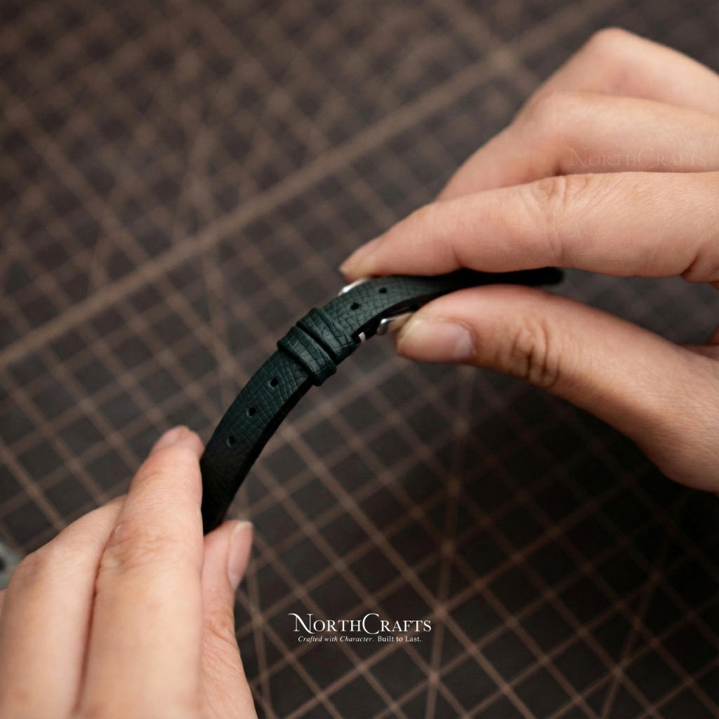 Personalized Handcrafted Green Genuine Leather Watch Strap for Women – NorthCrafts