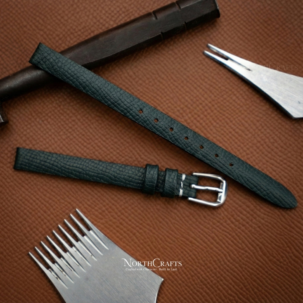 Personalized Handcrafted Green Genuine Leather Watch Strap for Women – NorthCrafts