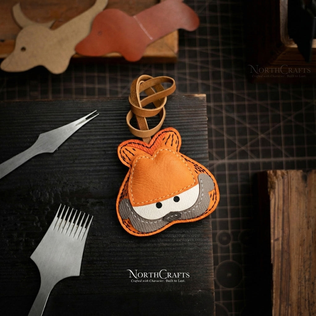 Personalized Handcrafted Leather Cartoon Cat Bag Charm for Women – NorthCrafts