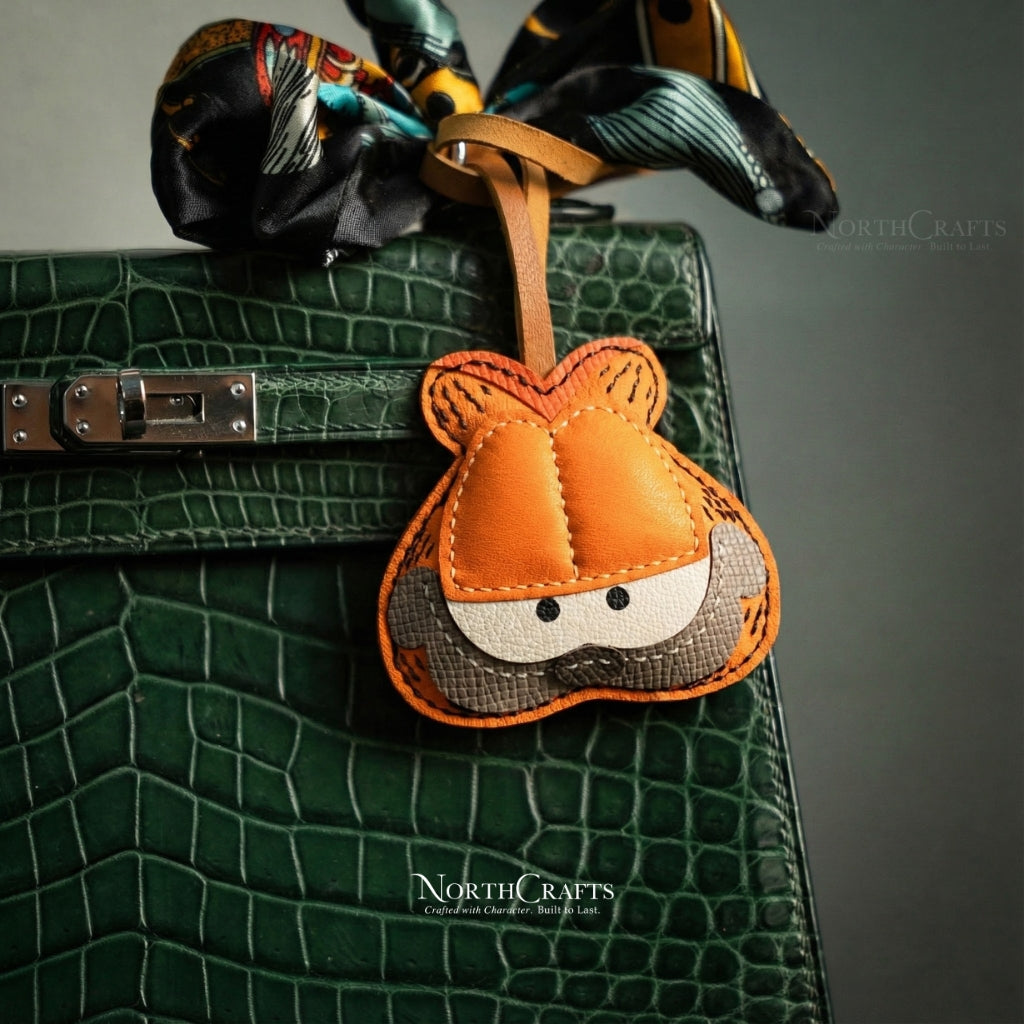 Personalized Handcrafted Leather Cartoon Cat Bag Charm for Women – NorthCrafts