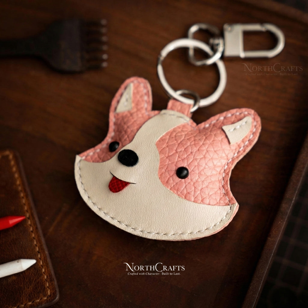 Personalized Handcrafted Leather Corgi Face Bag Charm – NorthCrafts