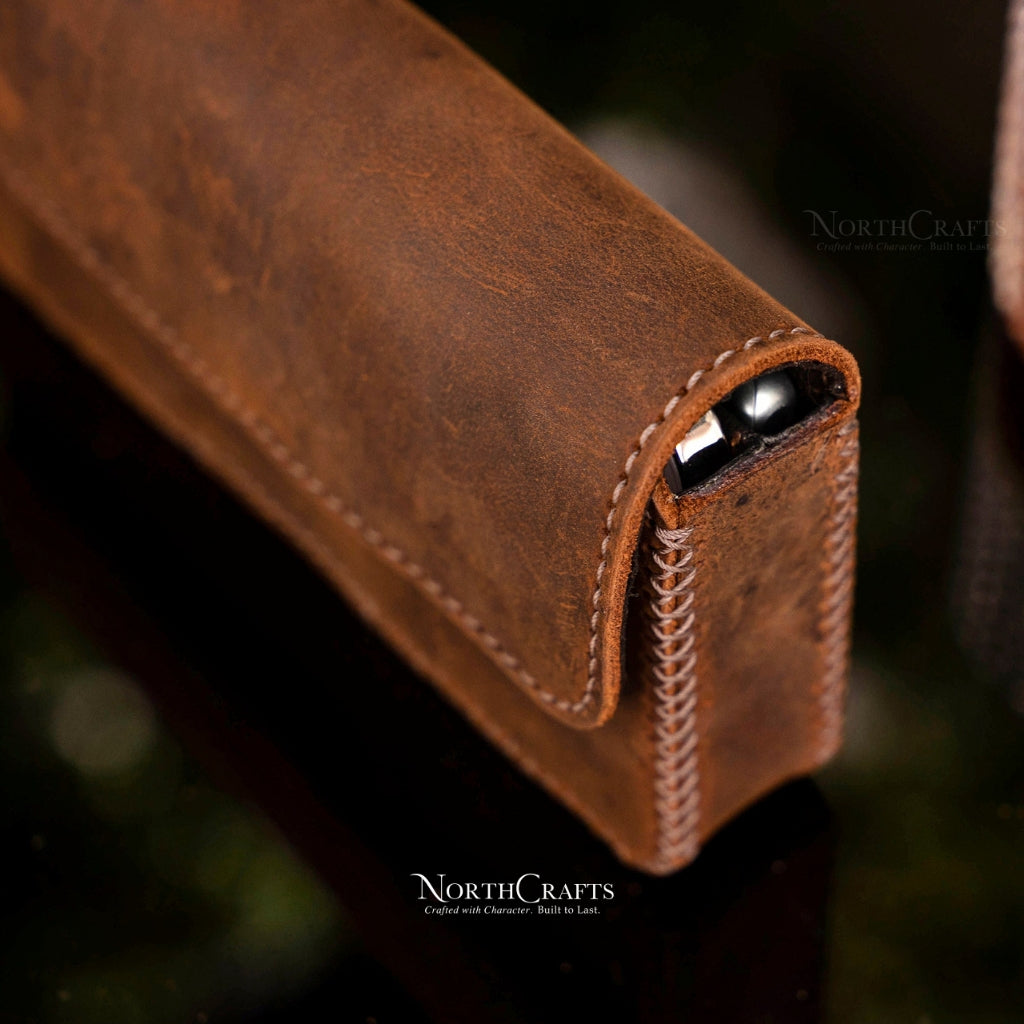 Leather Dual Phone Holster with Belt Loop for iPhone 17, 16, 15 & 14 Series – Personalized Handmade – NorthCrafts | NorthCrafts