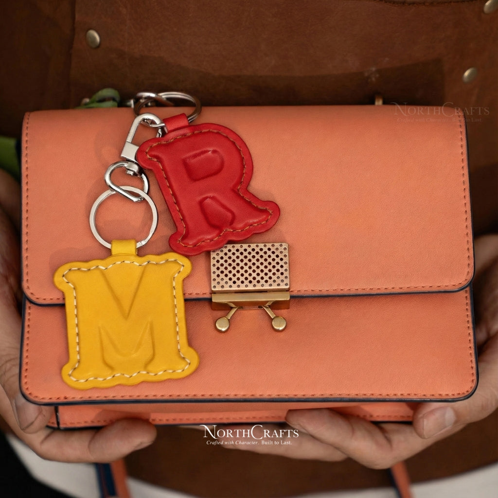 Personalized Handcrafted Leather Initial Charm Keychain – NorthCrafts