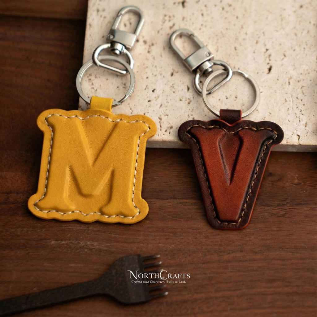 Personalized Handcrafted Leather Initial Charm Keychain – NorthCrafts