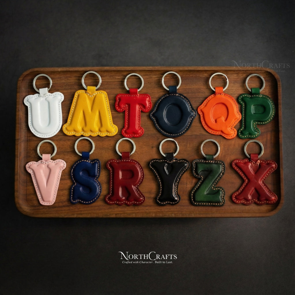 Personalized Handcrafted Leather Initial Charm Keychain – NorthCrafts