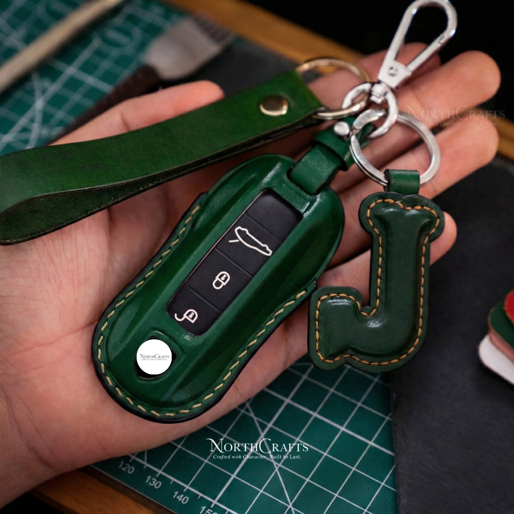 Leather Key Case for 2020 Cayenne, 911, Cayenne Coupe & Panamera – Personalized Handmade – NorthCrafts | NorthCrafts