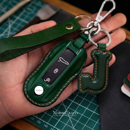 Leather Key Case for 2020 Cayenne, 911, Cayenne Coupe & Panamera – Personalized Handmade – NorthCrafts | NorthCrafts