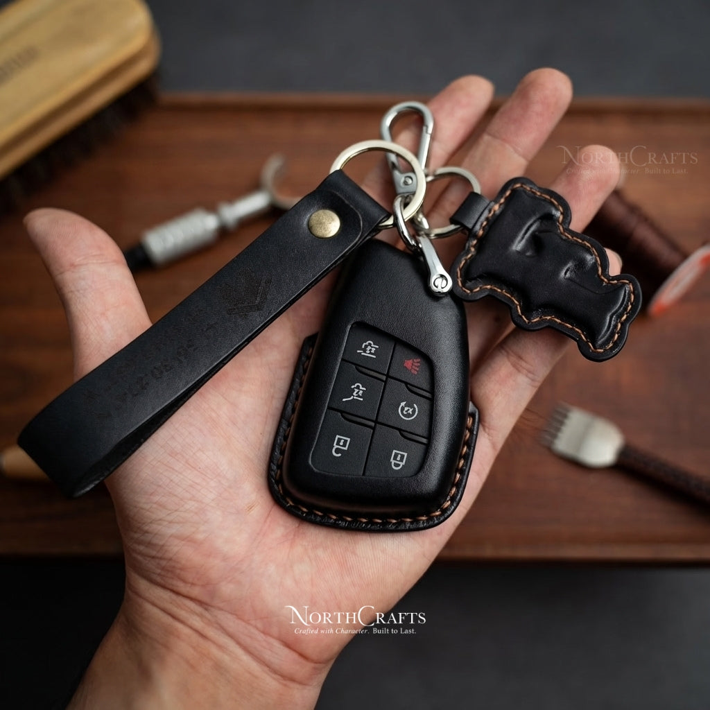 Leather Key Case for Yukon, Suburban & Tahoe – Personalized Handmade – NorthCrafts | NorthCrafts