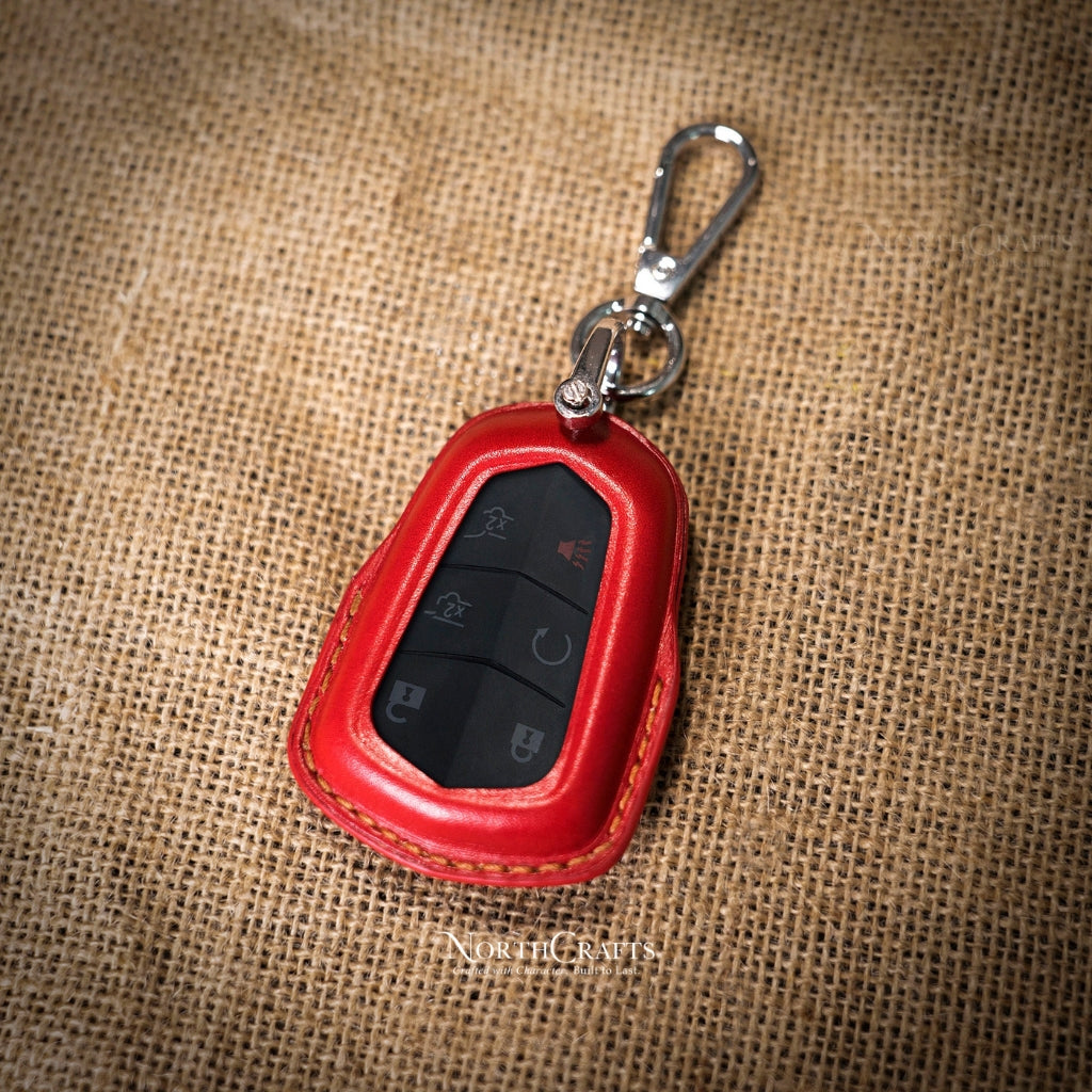 Leather Key Fob Cover for Cadillac Escalade CT5 CT6 CTS XT6 XTS XT4 XT5 ATS | NorthCrafts