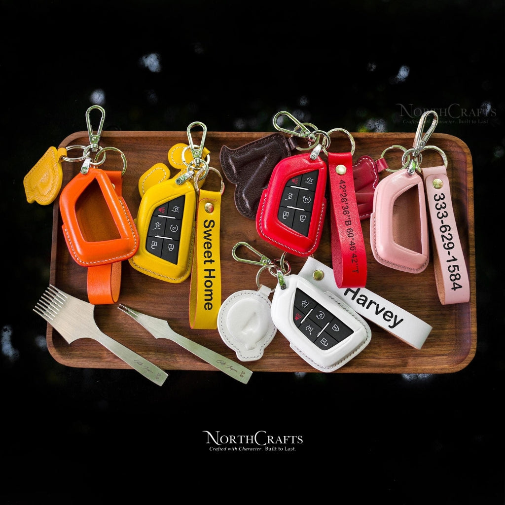 Leather Key Fob Cover for Escalade, CT4, CT5, CT6, CTS, XTS, XT4, XT5, XT6 & ATS – Personalized Handmade – NorthCrafts | NorthCrafts