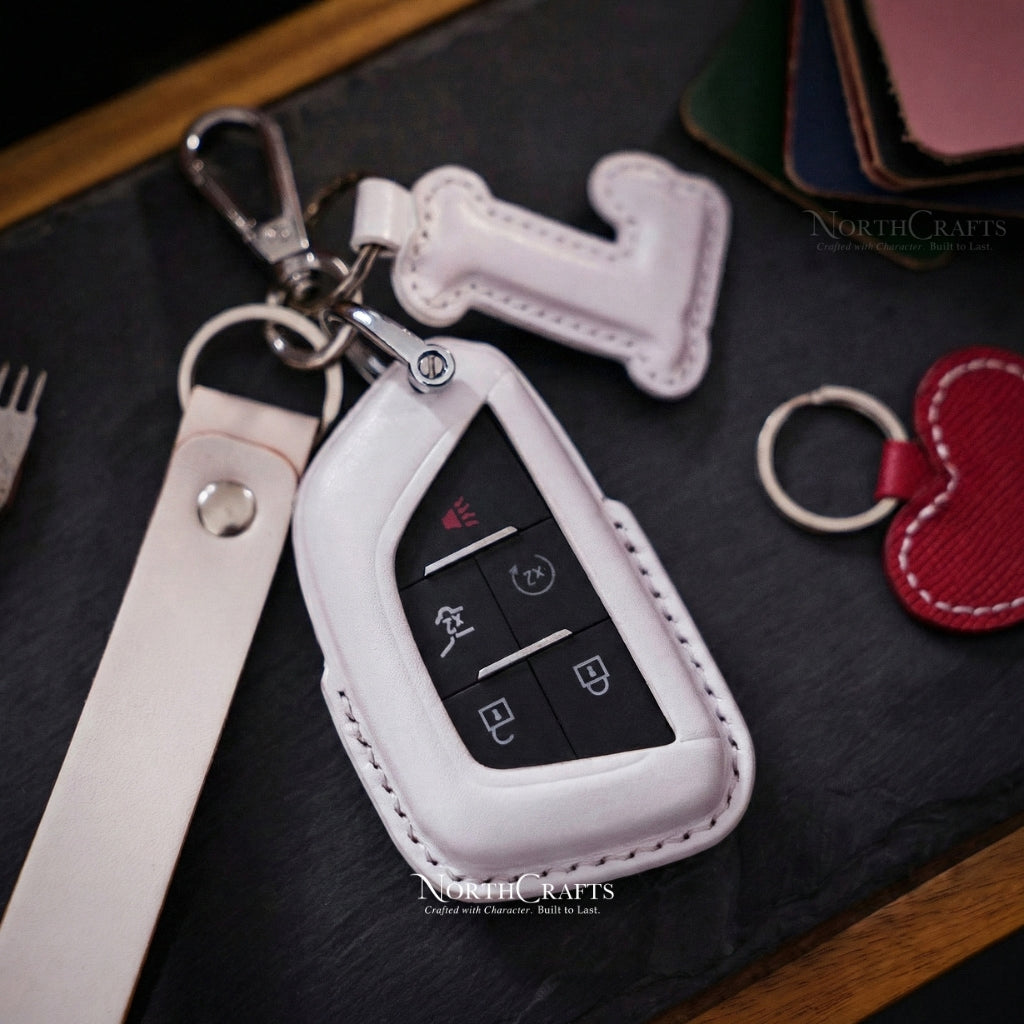 Leather Key Fob Cover for Escalade, CT4, CT5, CT6, CTS, XTS, XT4, XT5, XT6 & ATS – Personalized Handmade – NorthCrafts | NorthCrafts