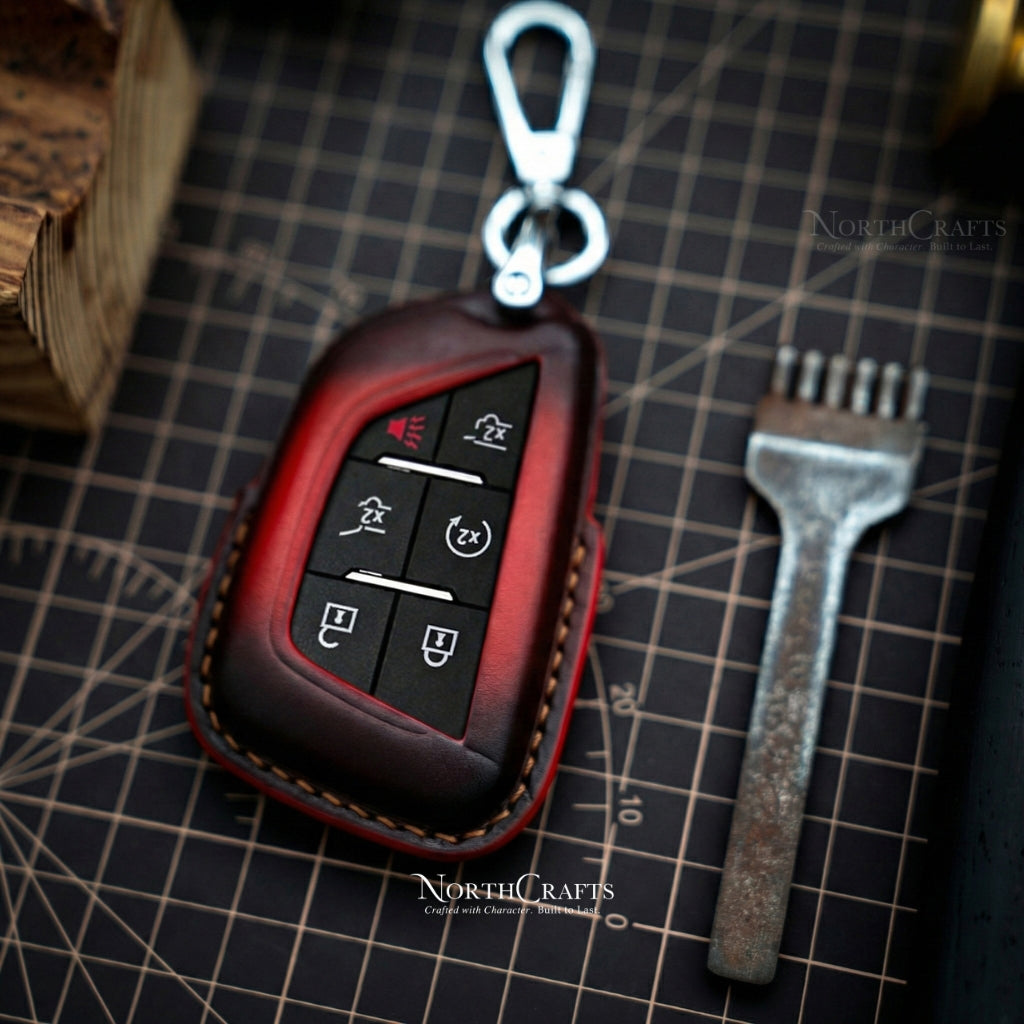 Leather Key Fob Cover for Escalade, CT4, CT5, CT6, CTS, XTS, XT4, XT5, XT6 & ATS – Personalized Handmade – NorthCrafts | NorthCrafts