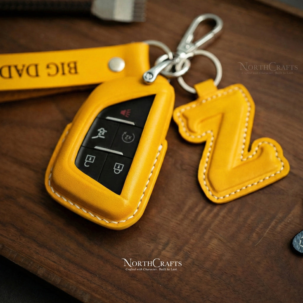 Leather Key Fob Cover for Escalade, CT4, CT5, CT6, CTS, XTS, XT4, XT5, XT6 & ATS – Personalized Handmade – NorthCrafts | NorthCrafts