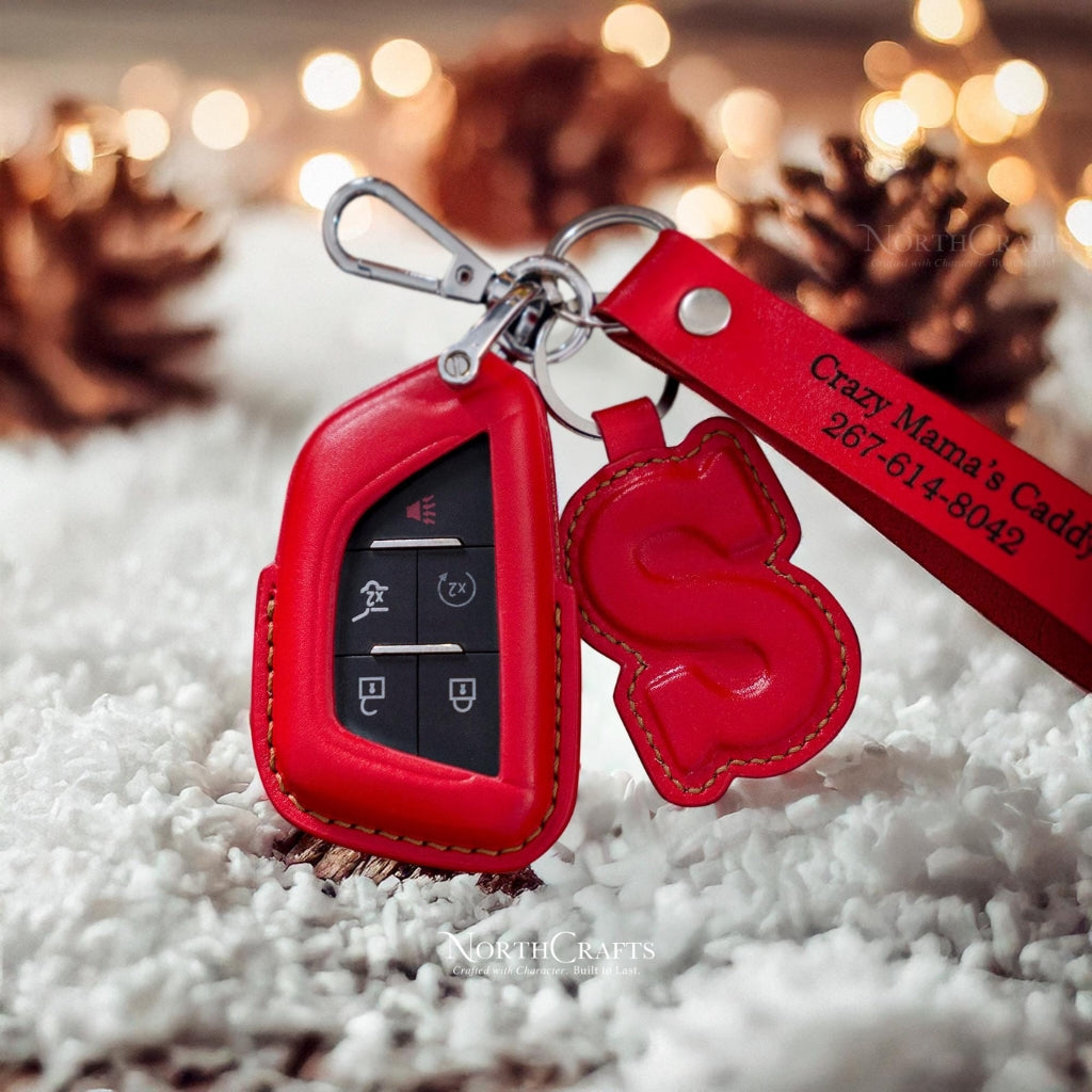 Leather Key Fob Cover for Escalade, CT4, CT5, CT6, CTS, XTS, XT4, XT5, XT6 & ATS – Personalized Handmade – NorthCrafts | NorthCrafts