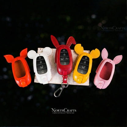 Leather Key Fob Cover for 2022 Tucson, Sonata, Nexo & Santa Fe – Personalized Handmade – NorthCrafts | NorthCrafts