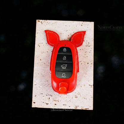 Leather Key Fob Cover for 2022 Tucson, Sonata, Nexo & Santa Fe – Personalized Handmade – NorthCrafts | NorthCrafts
