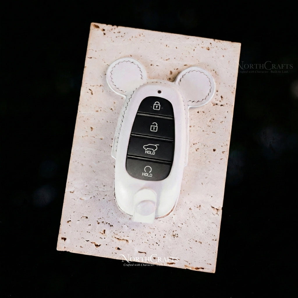 Leather Key Fob Cover for 2022 Tucson, Sonata, Nexo & Santa Fe – Personalized Handmade – NorthCrafts | NorthCrafts