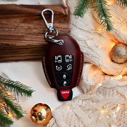 Leather Key Fob Cover for Chrysler & Dodge Challenger, Charger, Durango, Grand Caravan, Journey, Magnum, Ram, Commander & Grand Cherokee – Personalized Handmade – NorthCrafts | NorthCrafts