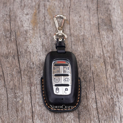 Leather Key Fob Cover for Chrysler Voyager & Pacifica – Personalized Handmade – NorthCrafts | NorthCrafts