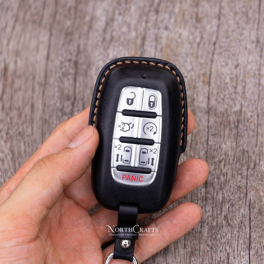 Personalized Handcrafted Leather Key Fob Cover Compatible with Chrysler Voyager & Pacifica – NorthCrafts