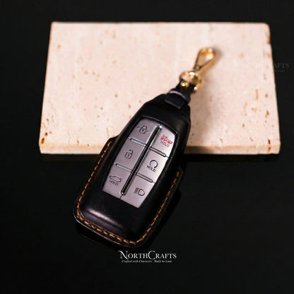 Leather Key Fob Cover for Genesis G70, GV70, G80 & GV80 – Personalized Handmade – NorthCrafts | NorthCrafts