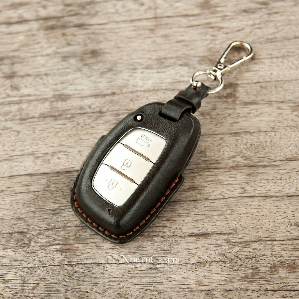 Leather Key Fob Cover for Hyundai Elantra, Sonata, Ioniq, Tucson & Venue – Personalized Handmade – NorthCrafts | NorthCrafts