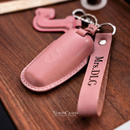 Leather Key Fob Cover for Hyundai Sonata, Nexo, Santa Fe & Tucson – Personalized Handmade – NorthCrafts | NorthCrafts
