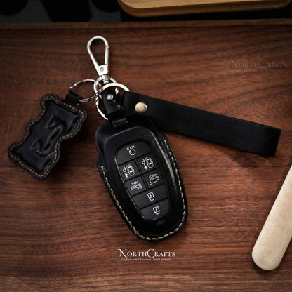 Leather Key Fob Cover for Hyundai Sonata, Nexo, Santa Fe & Tucson – Personalized Handmade – NorthCrafts | NorthCrafts